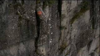 Norwegian helicopter Induces a Rock Fall beside a Fjord [upl. by Rahal]