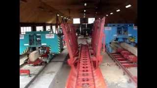 LOG Sawing lines WRAVOR double band saw [upl. by Gibb973]