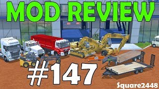 Farming Simulator 17 Mod Review 147 Excavators Trailers Snow Plow Grader amp Trucks [upl. by Viki898]