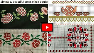 New Beautiful Cross stitchDosuti Border Design  Tablecloth Design Embroidery design [upl. by Treb]