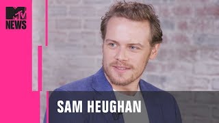 Sam Heughan on Outlander Bloodshot amp ‘The Spy Who Dumped Me’  MTV News [upl. by Llenahs]