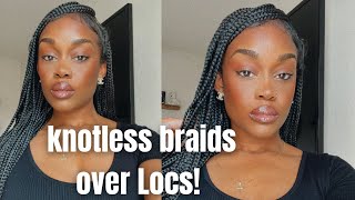 Knotless Braids over Locs Protective Style Tutorial Ft FANCIVIVI [upl. by Anahc848]