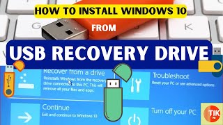 How to reinstall windows10 from the USB recovery drive [upl. by Asabi]