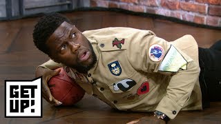 Kevin Hart practices safe sacks on NFL quarterbacks  Get Up  ESPN [upl. by Nauqe]