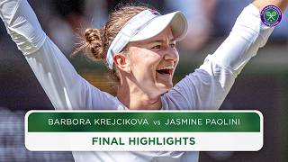 Rollercoaster of a Final  Barbora Krejcikova vs Jasmine Paolini  Final Highlights  Wimbledon 2024 [upl. by Amalita399]