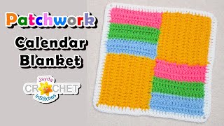 Crochet Blocks amp Stripes 12quot Square  Patchwork Calendar Blanket  June [upl. by Rastus957]