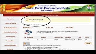 DSC Authentication Failed Error  e tender  e Procurement [upl. by Yrekaz]