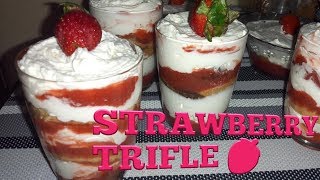 Strawberry trifle recipe strawberries and cream dessert [upl. by Nwaf]