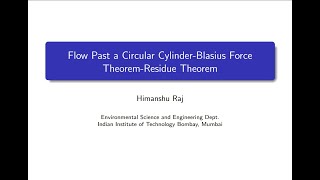 Drag and Lift for Flow past a Cylinder without Circulation  Blasius Theorem  Residue Theorem [upl. by Lemcke]