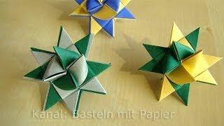 Fröbelsterne Anleitung Weihnachtssterne basteln mit Papier  Origami Stern Anleitung  Sterne [upl. by Notniuq]