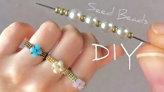 Easy Beaded Rings Tutorial How to Make a Seed Bead Ring [upl. by Cirenoj]