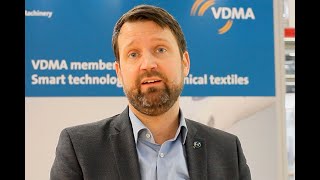 Dr Harald Weber Managing Director VDMA talks about German technologies at Techtextil 2024 [upl. by Lemrahs]