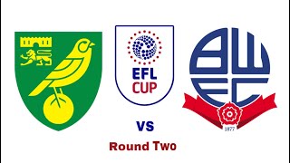 EA FC 24 Norwich City Vs Bolton  EFL Cup Round Two [upl. by Zollie]