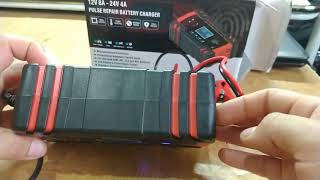 Cargador De Baterias Para Carro Y Motos Es Inteligente 12v8a 24v4a UNBOXING [upl. by Ecnar]