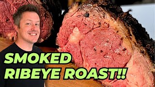 Perfectly Smoked RIBEYE ROAST  Pellet Grill Boneless Prime Rib Roast [upl. by Eihs]