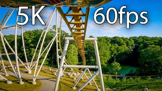 Pantheon front seat onride 5K POV 60fps Busch Gardens Williamsburg [upl. by Aplihs]