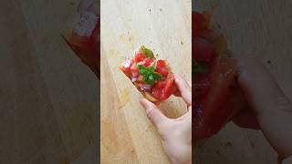 Bruschetta 😝 bruschetta bruschette tomato tomate ail garlic italianfood italianrecipes [upl. by Enelahs]