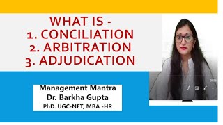 what is Conciliation Arbitration Adjudication Industrial Dispute Settlement Machinery terms [upl. by Siramad]