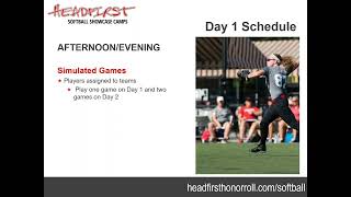 Headfirst Softball Showcases  2024 West Session 1 PreCamp Webinar [upl. by Rehteh]