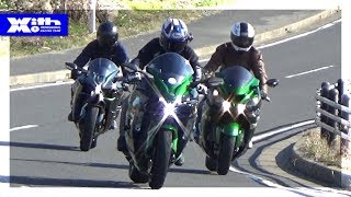 Kawasaki H2SX SE amp H2 amp ZX14R 公道比較試乗での第一印象をヘルメットカメラでお届け｜丸山浩の速攻バイクインプレ [upl. by Gunthar254]