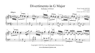 Haydn  Divertimento  Sonata in G Major Hob XVIG1 I  Allegro [upl. by Maclay]