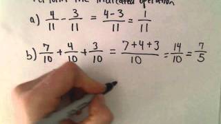 Adding and Subtracting Fractions  Mixed Numbers Example 1 [upl. by Nivlam]