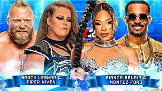 WWE 2K24  Brock Lesnar amp Piper Niven Vs Bianca Belair amp Montez Ford [upl. by Kciredorb]