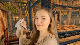 Relaxing in a Cozy Tavern 🏹 Skyrim ASMR Roleplay [upl. by Seidler]