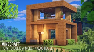 Minecraft How to build a Modern House 8x8  Easy Minecraft Tutorials 18 [upl. by Ruberta97]