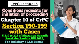 CrPC Lecture 13  Section 190 to 199 CrPC  Chapter 14 of CrPC [upl. by Chien]