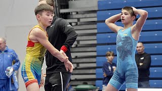 U15 A Omargaliyev KAZ vs Y Holub UKR 48kg Youth boys grecoroman wrestling [upl. by Barthol]