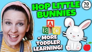 Hop Little Bunnies with Ms Rachel  More Nursery Rhymes amp Kids Songs  Toddler Learning Video [upl. by Buerger]