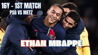 Ethan MBAPPE  16 Years Old  First Match with PSG [upl. by Eirrod658]