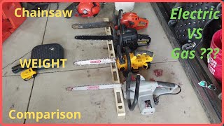 Chainsaw WEIGHT comparison Electric VS GAS [upl. by Cnahc]