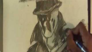 Comics Drawing Rorschach from watchmen [upl. by Annavoeg]