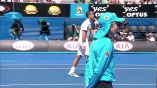 Radek Stepanek Throws Novak Djokovic A Bum Shot  Australian Open 2013 [upl. by Solnit]