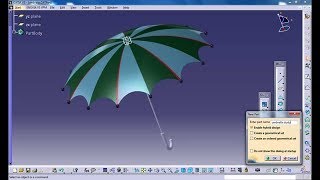 catia surface 3d design  Catia V5 Tutorial  How to Design an Umbrella Product Design Engineering [upl. by Seale562]