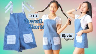 DIY Overall Shorts plus Pattern Making Tutorial  How to Sew Overall Jumper with Self Knot Straps [upl. by Eissoj126]