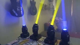 Mini moving Head SPOT 30W 8 cores 8 desenhos  Mini Beam moving Head Quadriled 12W  Teste [upl. by Ayana]