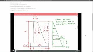 Calculation of Factors of Safety Against Overturning and Sliding for a Semigravity Retaining Wall [upl. by Broderick]