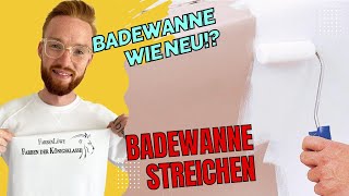 Badewanne lackieren Vorher Nachher mit Badewannenlack  Badewanne streichen leicht  farbenloewede [upl. by Weasner]