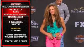 TUF 17 FInale Miesha Tate vsCat Zingano WeighIn [upl. by Corly]