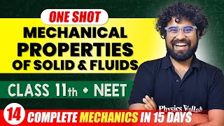 MECHANICAL PROPERTIES OF SOLIDS amp FLUIDS  Complete Chapter  ConceptsPYQs  Class 11th NEET [upl. by Burbank]