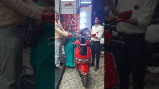 tvs automobile i qube ug smartconnect redelectric scooterhappycustomer shortsvideo [upl. by Naillil]