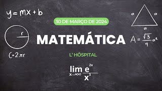 LHÔSPITAL PARTE 02 derivadas limites matematica [upl. by Aerised]