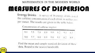 MEASURES OF DISPERSION [upl. by Eimorej954]