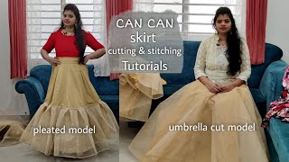 2 types of can can Skirt cutting amp stitching tutorials [upl. by Calendra]