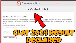 Clat Result 2024  How to Download CLAT 2024 Score Card [upl. by Rother]