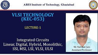 L1  Era of Integrated Circuits  VLSI Technology KEC053  Hindi [upl. by Winser391]