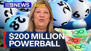 Recordbreaking 200 million Powerball jackpot draws tonight  9 News Australia [upl. by Rodolphe47]